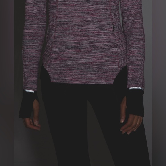 Lululemon Runderful 1/2 Zip sz 8 Space Dye Camo Berry Rumble Multi / Black - Picture 4 of 16